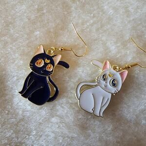 Luna and Artemis Sailor Moon earrings